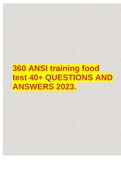 360 ANSI training food test 40+ QUESTIONS AND ANSWERS 2023.