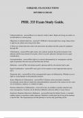 PHIL 333 Exam Study Guide.