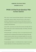 PNUR 114 Final Exam Questions With Correct Answers