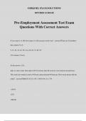 Pre-Employment Assessment Test Exam Questions With Correct Answers