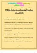 3P High Stakes Exam Practice Questions and Answers