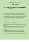 PSYC 388 - Part 1 (Unit 1-4) Exam Questions With Correct Answers