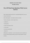 Psyc 435 Final Exam Questions With Correct Answers