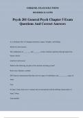 Psych 201 General Psych Chapter 5 Exam Questions And Correct Answers