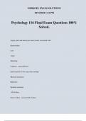 Psychology 116 Final Exam Questions 100% Solved