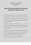 Public-Private Partnership Exam Questions With 100% Verified Answers