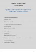 Quality Control (BLUE) Exam Questions With 100% Verified Answers