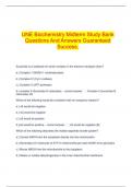 UNE Biochemistry Midterm Study Bank Questions And Answers Guaranteed Success.