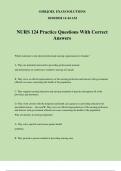 NURS 124 Practice Questions With Correct Answers