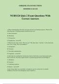 NURS124 Quiz 2 Exam Questions With Correct Answers