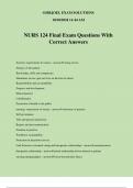 NURS 124 Final Exam Questions With Correct Answers