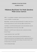 Oklahoma Real Estate Test Study Questions With Correct Answers