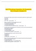  AHIT Plumbing Inspection (5) Questions And Answers Graded A+.