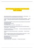 AHIT Practice Questions And Answers 100% Verified.