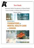 Test Bank - Morrison-Valfre’s Foundations of Mental Health Care in Canada, 1st Edition (Boris Bard-2022), Newest Edition.