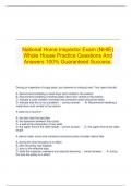  National Home Inspector Exam (NHIE) Whole House Practice Questions And Answers 100% Guaranteed Success.