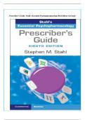 Complete Test Bank For Prescriber's Guide: Stahl's Essential Psychopharmacology 8th Edition By Stephen M. Stahl Complete Guide.