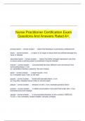 Nurse Practitioner Certification Exam Questions And Answers Rated A+.