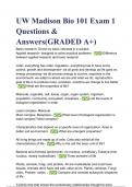 UW Madison Bio 101 Exam 1 Questions & Answers(GRADED A+).