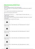 Biochemistry ACS Final Questions With Complete Solutions 