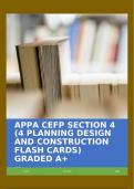 APPA CEFP SECTION 4 (4 PLANNING DESIGN AND CONSTRUCTION FLASH CARDS) GRADED A+