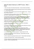 Alpha Phi Alpha Fraternity Inc, IMDP Process - Week 1. Exam