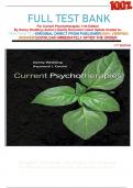 FULL TEST BANK For Current Psychotherapies 11th Edition By Danny Wedding (Author) Quality Document Latest Update Graded A+     