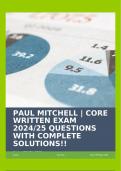 PAUL MITCHELL | CORE WRITTEN EXAM 2024/25 QUESTIONS WITH COMPLETE SOLUTIONS!!