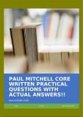 PAUL MITCHELL CORE WRITTEN PRACTICAL QUESTIONS WITH ACTUAL ANSWERS!!