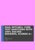 PAUL MITCHELL CORE TEST QUESTIONS WITH 100% SOLVED ANSWERS, SCORED A+