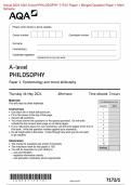 2024 AQA A-level PHILOSOPHY 7172/1 Paper 1 Question Paper & MarkScheme (Merged) June 2024 [VERIFIED]