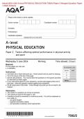 2024 AQA A-level PHYSICAL EDUCATION 7582/2 Paper 2 Question Paper & Mark Scheme (Merged) June 2024 [VERIFIED]