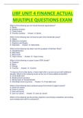 LIBF UNIT 4 FINANCE ACTUAL  MULTIPLE QUESTIONS EXAM RATED A