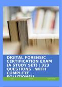 DIGITAL FORENSIC CERTIFICATION EXAM (A STUDY SET) | 323 QUESTIONS | WITH COMPLETE SOLUTIONS!!