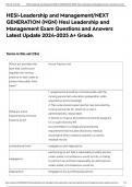 HESI-Leadership and Management/NEXT GENERATION (NGN) Hesi Leadership and Management Exam Questions and Answers Latest Update 2024-2025 A+ Grade.