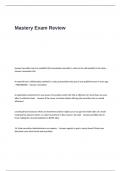 Mastery Exam Review Questions and Answers