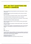 WPC 300 TEST QUESTIONS AND CORRECT ANSWERS 