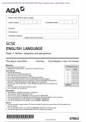 2024 AQA GCSE ENGLISH LANGUAGE 8700/2 Paper 2 Question Paper + Mark Scheme + Insert