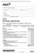 Actual 2024 AQA GCSE PHYSICAL EDUCATION 8582/2 Paper 2 Merged Question Paper + Mark Scheme