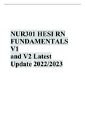 NUR301 HESI RN FUNDAMENTALS V1 and V2 Latest Update 2022/2023