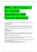 WPC 150 Chapter 3 Pt. 2 Exam Questions with Correct Answers 