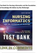 Test Bank For Nursing Informatics & the Foundation of Knowledge 6th Edition by Dee McGonigle