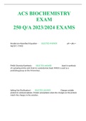 ACS BIOCHEMISTRY EXAM 250 Q/A 2023/2024 EXAMS 