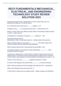 RECF-FUNDAMENTALS MECHANICAL, ELECTRICAL, AND ENGINEERING TECHNOLOGY STUDY REVIEW SOLUTION 2023