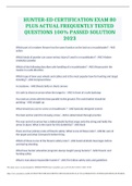 HUNTER-ED CERTIFICATION EXAM 80 PLUS ACTUAL FREQUENTLY TESTED QUESTIONS 100% PASSED SOLUTION 2023