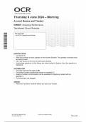 OCR 2024 A Level Drama and Theatre H459/31 Analysing Performance Question Paper & Mark Scheme (Merged)