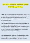 WGU D217 Accounting Information Systems MODULE'S & UNIT Tests Questions and Answers 2023 (Verified Answers)