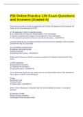 PSI Online Practice Life Exam Questionsand Answers (Graded A)