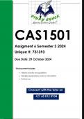 CAS1501 Assignment 6 (QUALITY ANSWERS) Semester 2 2024