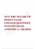 WGU D487 SECURE SW DESIGN EXAM UPDATED QUESTIONS WITH DETAILED ANSWERS A+ GRADED COMBNED PACKAGE DEAL 